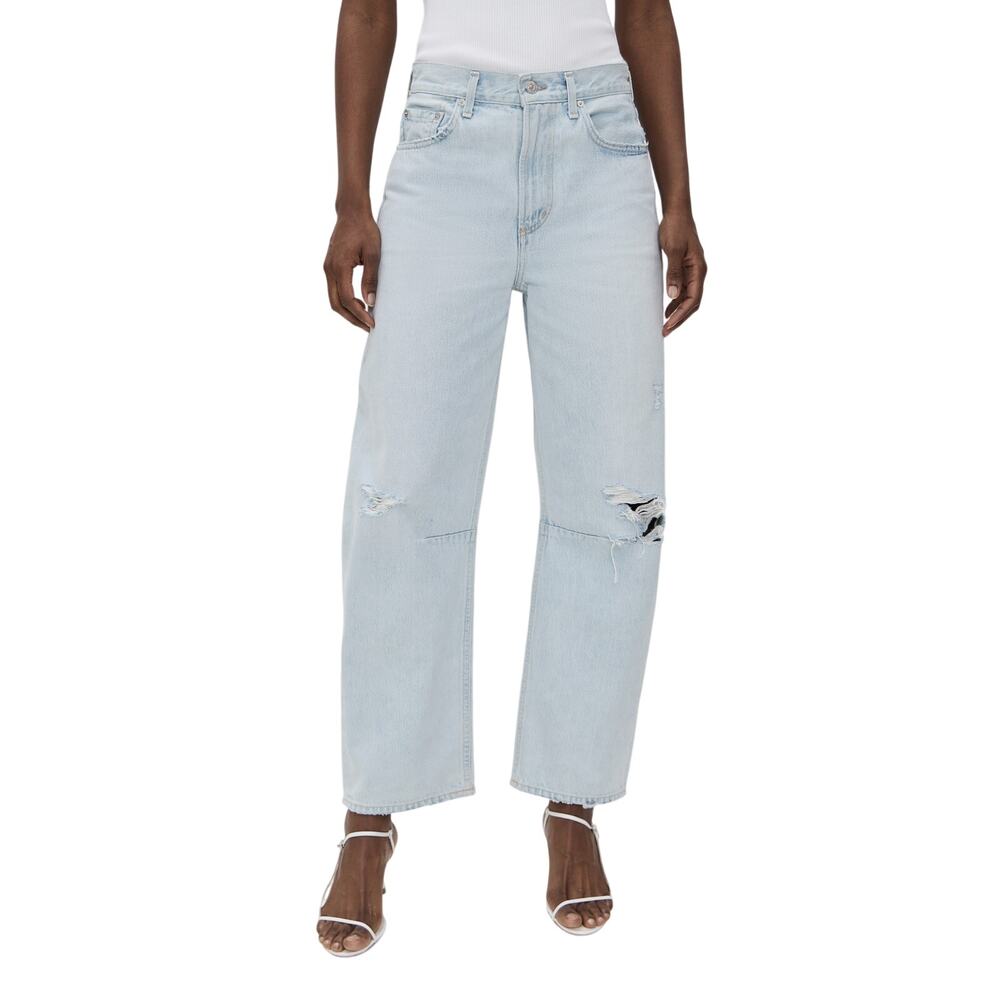Citizens Of Humanity Light Wash Distressed Straight-Leg Jeans